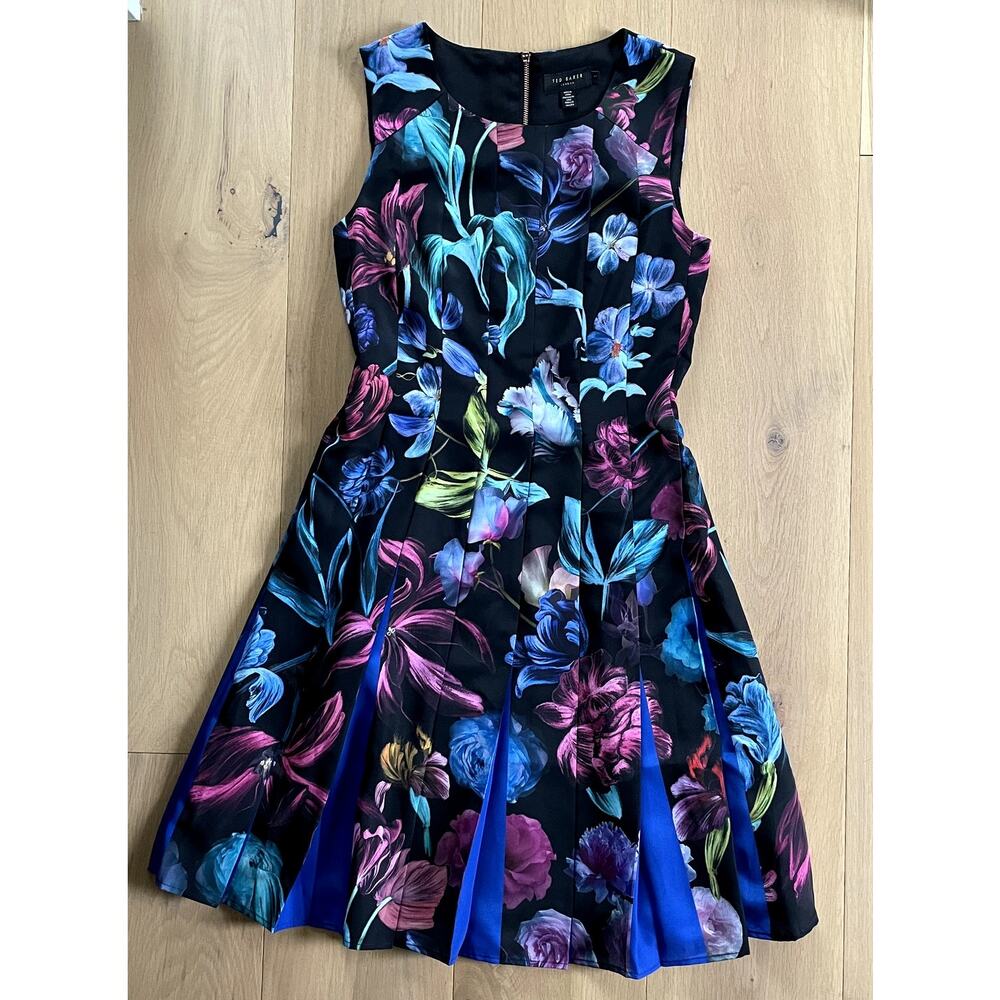 Ted Baker London Edelfi Floral Fit & Flare Dress - Size 4